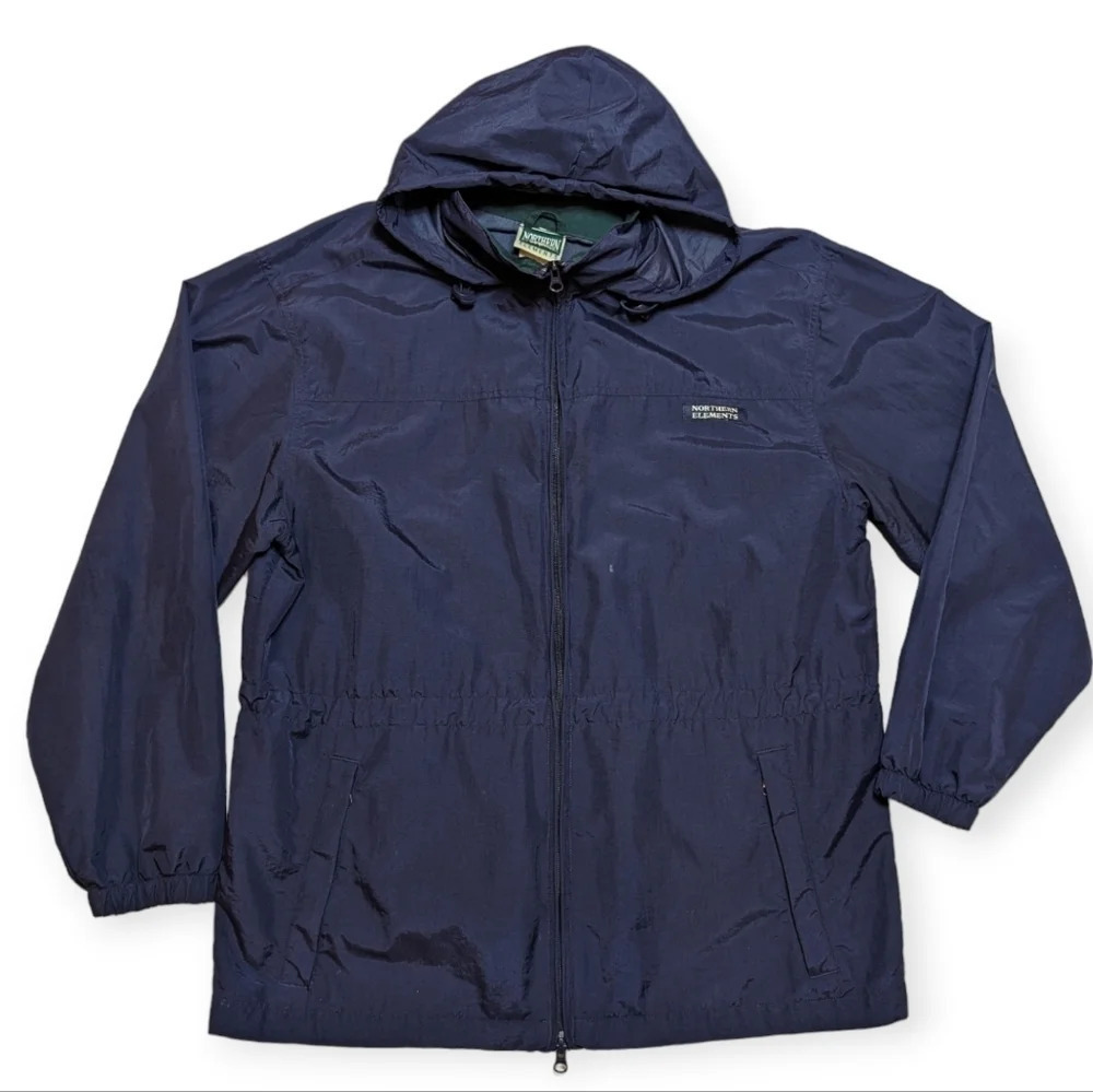 Vintage Northern Elements Logo Navy Zip  Up Windbreaker Mens Medium